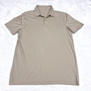 Jack Archer Tech Polo Shirt Mens Large Beige Performance Stretch Golf Casual